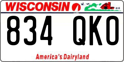 WI license plate 834QKO