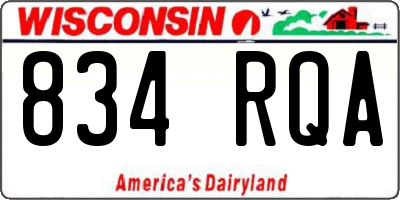 WI license plate 834RQA