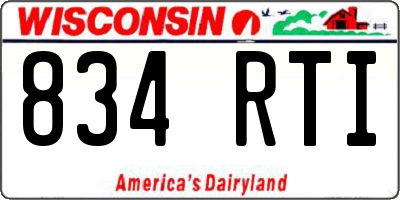 WI license plate 834RTI