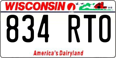 WI license plate 834RTO