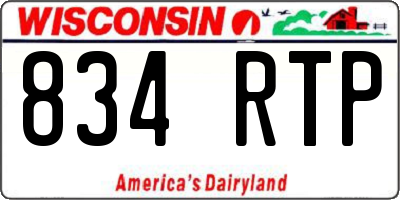 WI license plate 834RTP