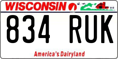 WI license plate 834RUK