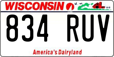 WI license plate 834RUV