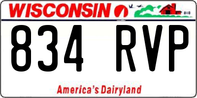 WI license plate 834RVP