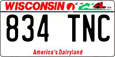 WI license plate 834TNC