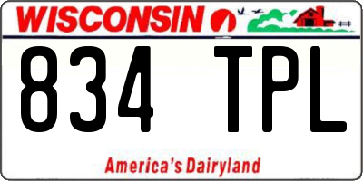 WI license plate 834TPL