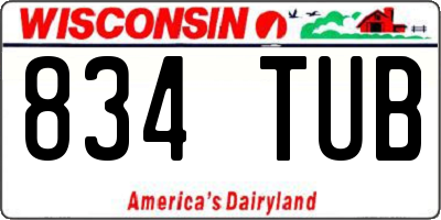 WI license plate 834TUB