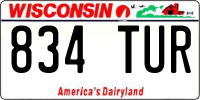 WI license plate 834TUR