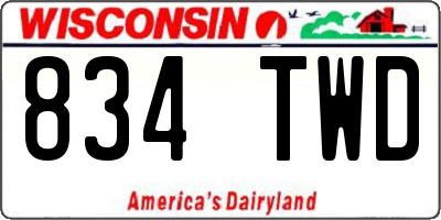 WI license plate 834TWD