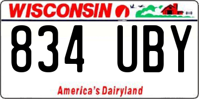 WI license plate 834UBY