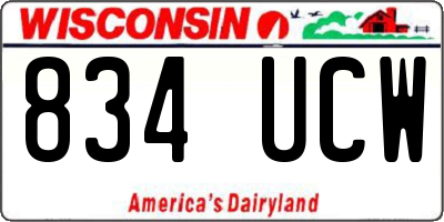 WI license plate 834UCW