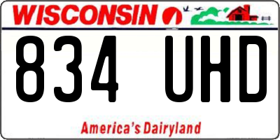 WI license plate 834UHD