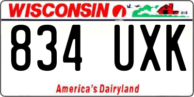 WI license plate 834UXK