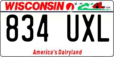 WI license plate 834UXL