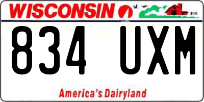 WI license plate 834UXM