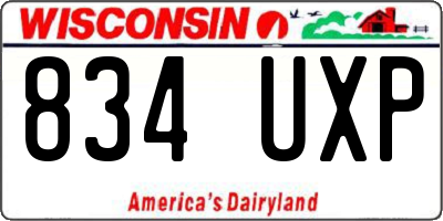 WI license plate 834UXP