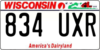 WI license plate 834UXR