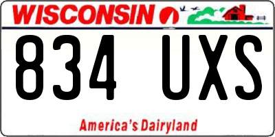 WI license plate 834UXS