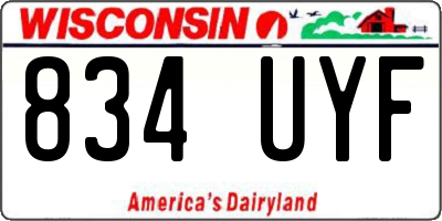 WI license plate 834UYF