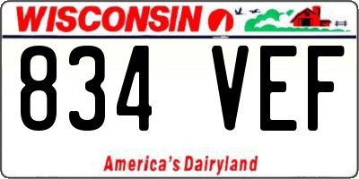 WI license plate 834VEF