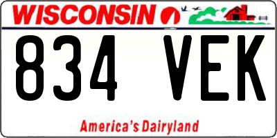 WI license plate 834VEK