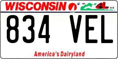 WI license plate 834VEL