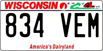 WI license plate 834VEM