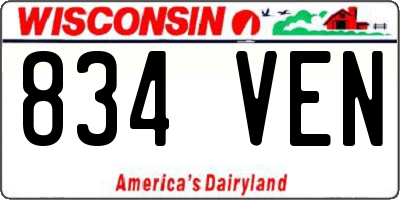 WI license plate 834VEN