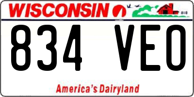 WI license plate 834VEO