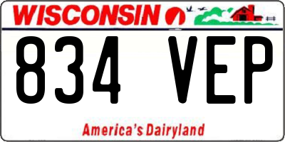 WI license plate 834VEP