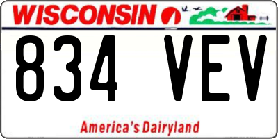 WI license plate 834VEV