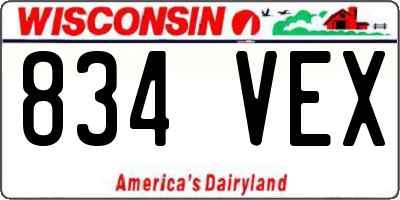 WI license plate 834VEX