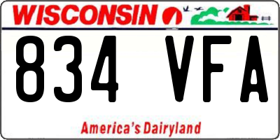 WI license plate 834VFA
