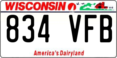 WI license plate 834VFB