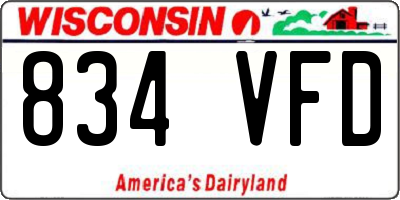 WI license plate 834VFD