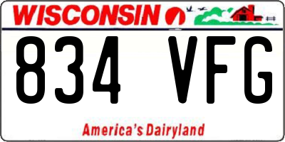 WI license plate 834VFG