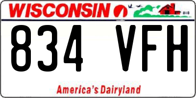 WI license plate 834VFH