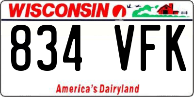 WI license plate 834VFK