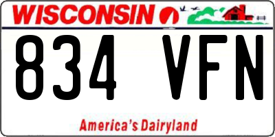WI license plate 834VFN