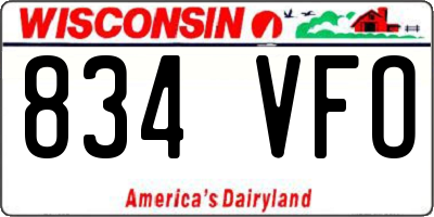 WI license plate 834VFO