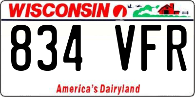 WI license plate 834VFR