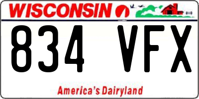 WI license plate 834VFX