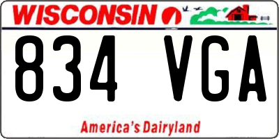 WI license plate 834VGA