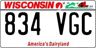 WI license plate 834VGC