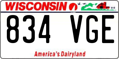 WI license plate 834VGE