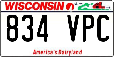 WI license plate 834VPC