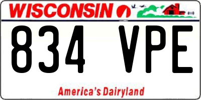 WI license plate 834VPE