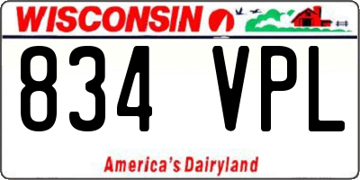 WI license plate 834VPL
