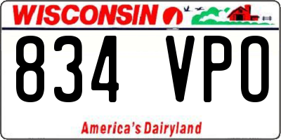 WI license plate 834VPO