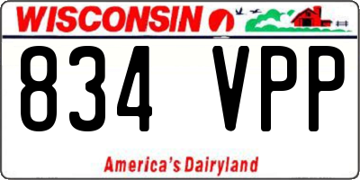 WI license plate 834VPP
